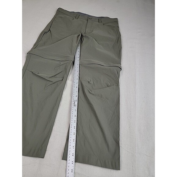 Eddie Bauer Convertable Hiking Pants Mens 38x30 * Green Stretch Lightweight EUC - Picture 2 of 14